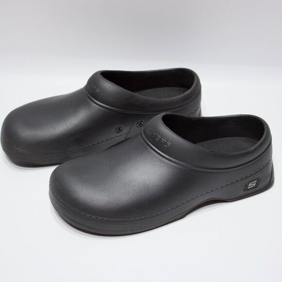 Skechers Work Oswald Balder Slip Resistant Clog Healthcare Black Rubber Men Sz 9 - Picture 1 of 14